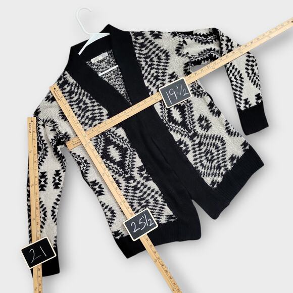 Jolt Cardigan Sweater Womens Small Black Geometric Fall Winter, Casual Boho - Picture 4 of 11